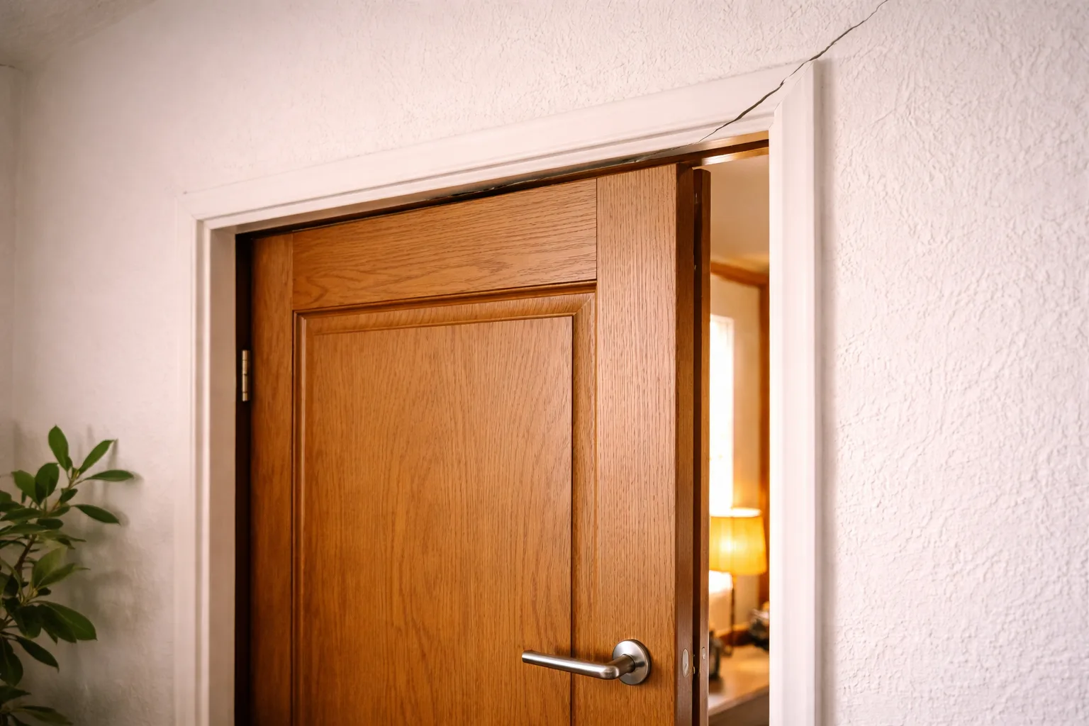 Porte interieure deformee qui ne ferme plus a cause d'un mouvement structurel